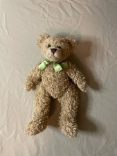 First  Main Scraggles Teddy Bear Plush Stuffed Animal Green Ribbon Bow 1114