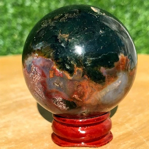 125g Natural Ocean Jasper Ball Crystal Sphere Specimen Energy Healing Reiki