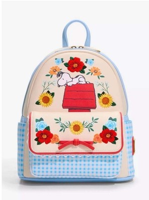 Loungefly Peanuts Snoopy Doghouse Gingham Mini Backpack