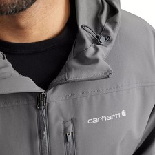 Carhartt Force Sun Rain Defender hooded Jacket S Steel DWR Wind Fighter UPF50