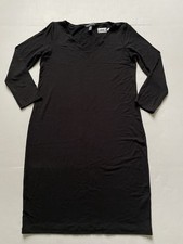 Eileen Fisher Dress Womens PS Black Jersey 3/4 Sleeve V-Neck Viscose Blend NWOT