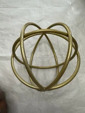 Gold Tone Metal Decorative Sphere Orb  Ball