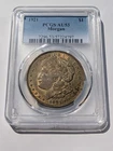 1921-P Morgan Dollar, 90% Silver, PCGS Graded AU 53, w/ Bronze-Gold Toning 🪙
