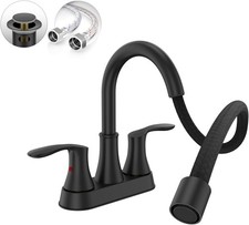Black Utility Sink Faucet with Sprayer Bathroom Faucet with Sprayer