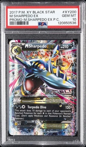 2017 POKEMON XY BLACK STAR PROMO #XY200 M SHARPEDO EX PSA 10