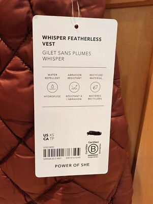 Gilet Athleta Whisper Sans Plumes Acacia Olive Taille XS D'Occasion