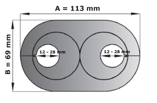 5 Stück Doppel Heizungsrosetten Heizungsmanschetten weiß 20mm - Bild 2 von 2