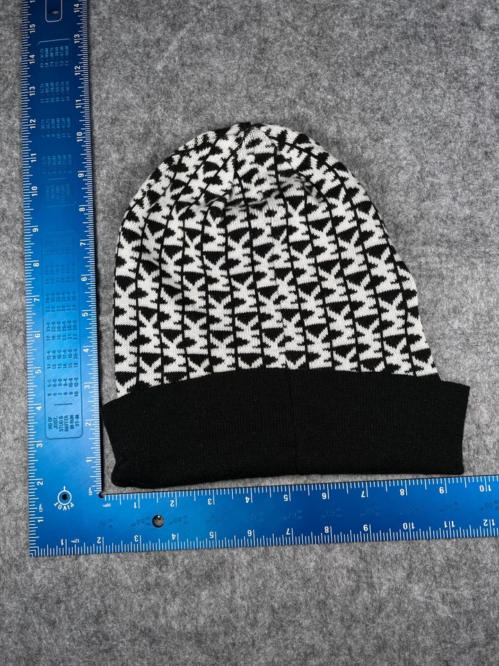 Michael Kors Gorro Toque Mujer Talla Única Negro Estampado Completo Tejido 100% Acrílico Foto 3 de 4