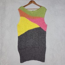 Free People Sweater Dress Women's L? (39" Chest) Multi Colorblock Mohair Blend