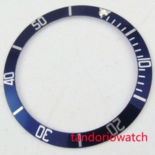 39.5mm Blue Alloy Insert Watch Bezel Fit 41mm Corgeut Watch White Numbers Mark