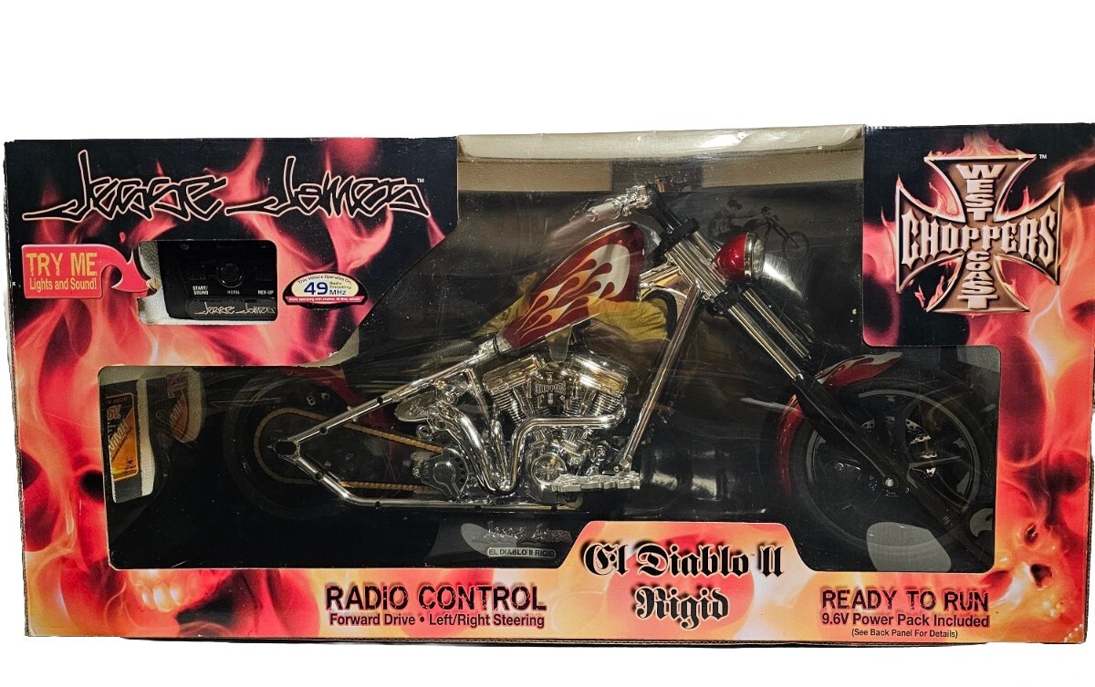 West Coast Choppers El Diablo II Rigid JESSE JAMES R/C Motorcycle - NEW