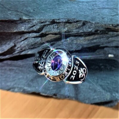 Sterling Silver Class Ring for ladies high school, college