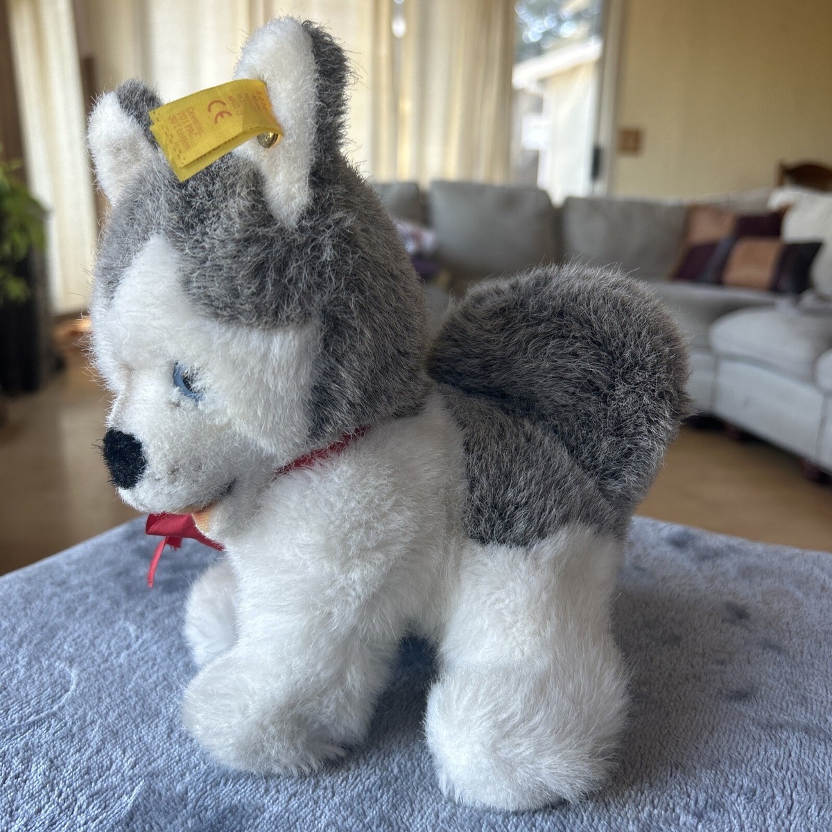 STEIFF Baby Molly Husky Dog, Standing, Ear Button RARE HTF | eBay