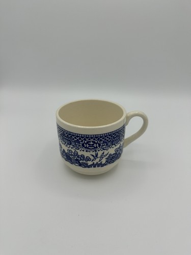 Vintage Blue Willow Tea Cup & Saucer Cobalt Design 3 Cup Coffee & Saucer Set - Picture 6 of 9