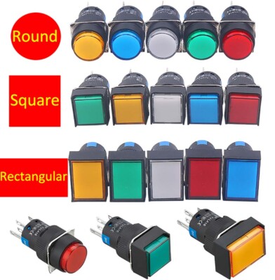 16mm Power Start Push Button Switch Momentary Latching 5A 250V ON/OFF 1 NO 1 NC