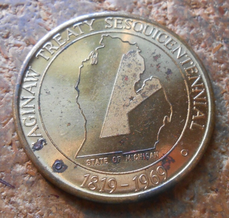 Vintage 1969 Saginaw, MI Sesquicentennial 50c Trade Token - Michigan Mich.