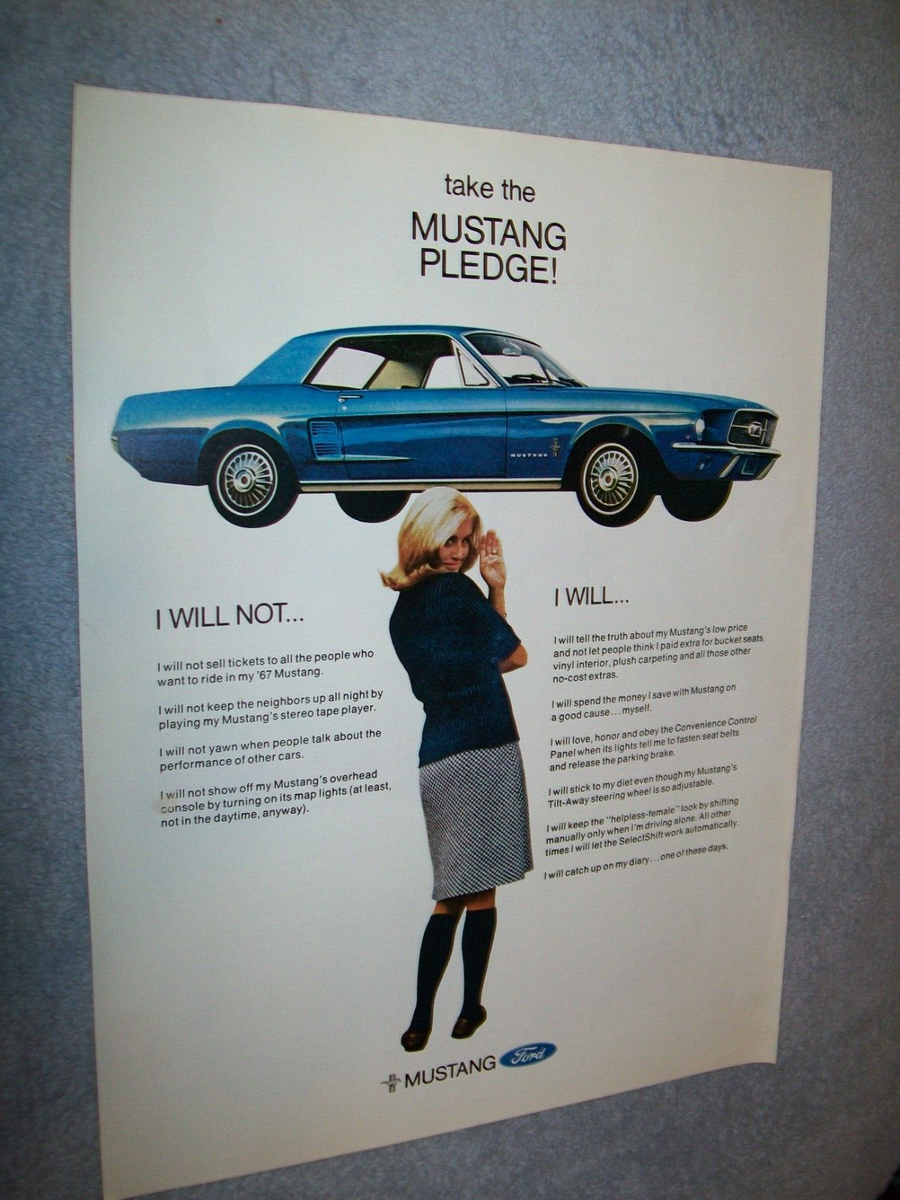1967 Ford Mustang Pledge - large color ad | eBay