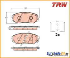 Brake pad set, disc brake TRW GDB2195 for Kia