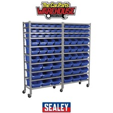 Sealey TPS72 Mobile Bin Storage System with 72 Bins