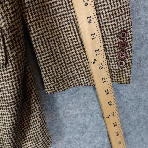 Vintage Camel Tweed Sport Coat Mens 42R Medium Houndstooth Wool Silk ITALY GAP - Picture 10 of 16