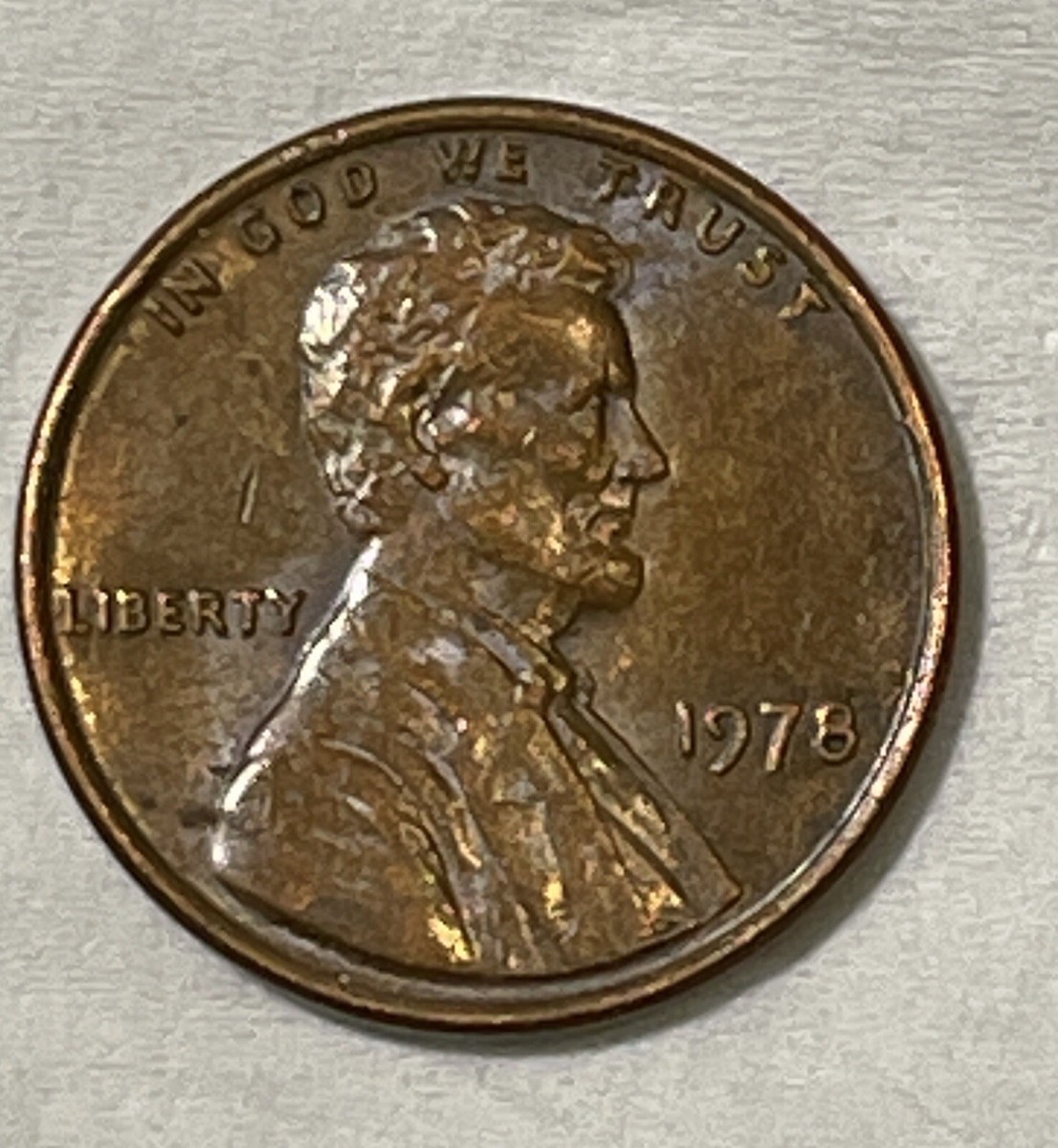1978 Penny - No Mint Mark, Errors - Rim, ear and eye, “E” E