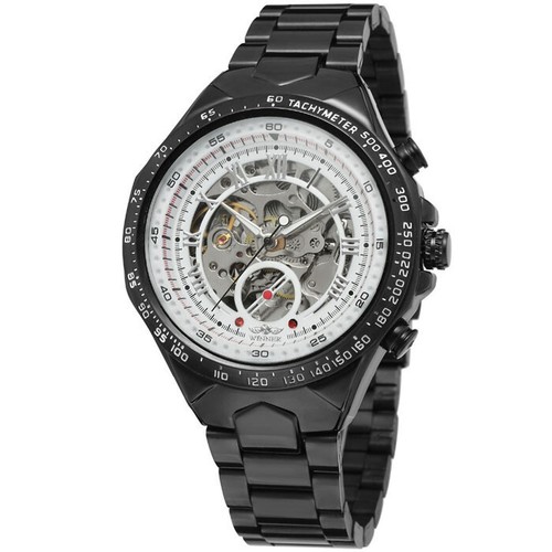 Men's Watch Luxury Automatic Mechanical Stainless Steel Watches Skeleton Gifts - Picture 3 of 36
