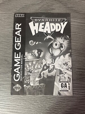 Dynamite Headdy Sega Game Gear Instruction Manual ONLY