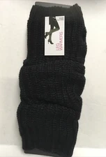 Women Black  Leg Warmers 100% Acrylic New in Package