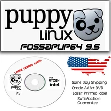 Puppy Linux 9.5 Live/Installer DVD - Perfect for Older 64-bit PCs! Same DayUSA!!
