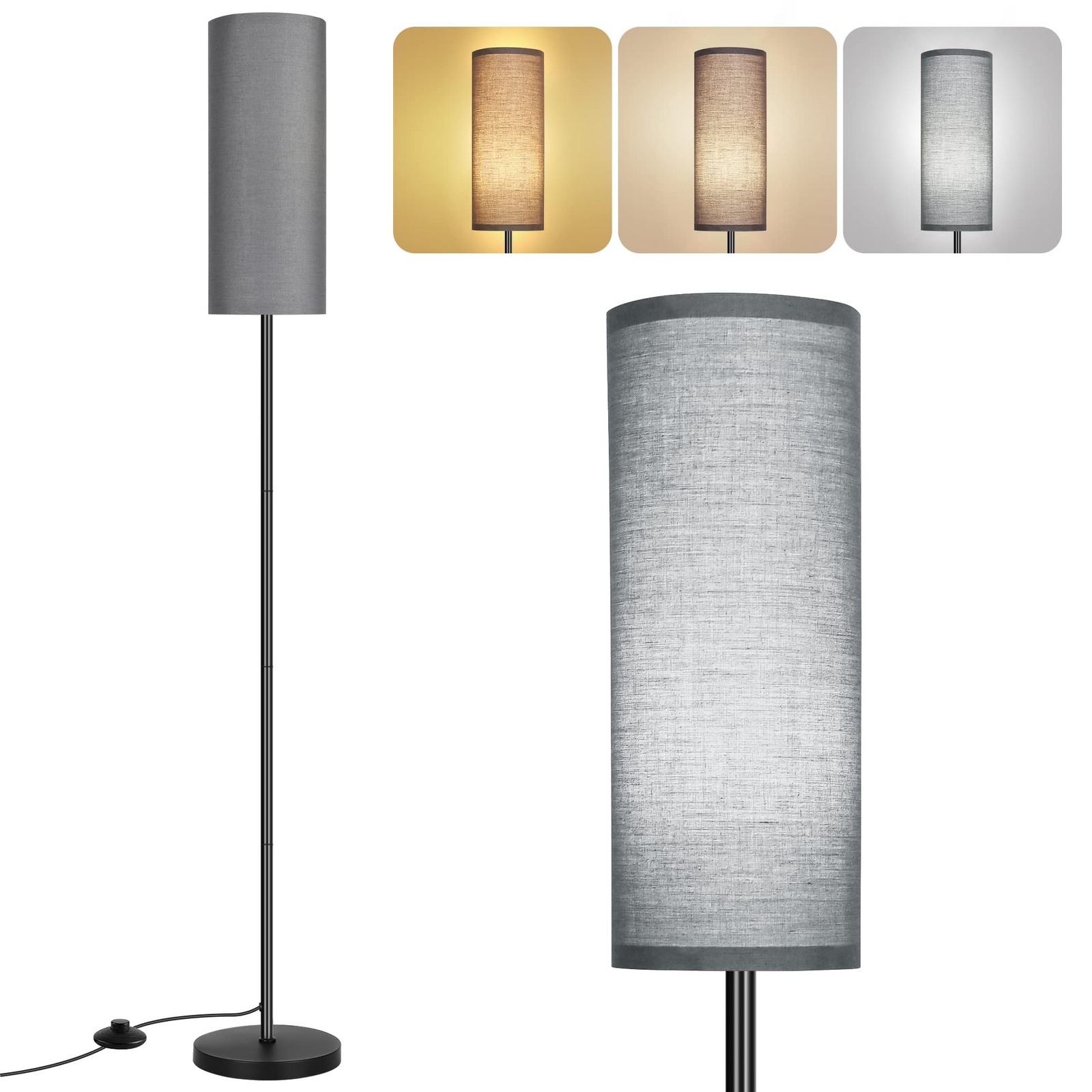 Modern PARTPHONER Floor Lamp with Lampshade for Living Room