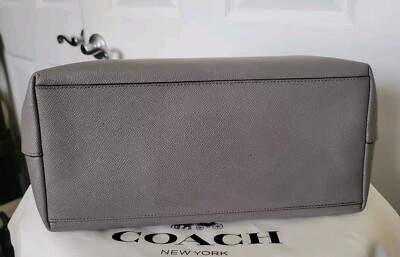 Coach City Zip Crossgrain Tote Shoulder Bag Granite Grey