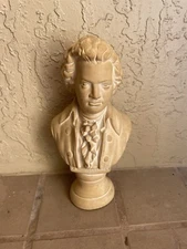 Vintage 12" Mozart Bust Classical Music Art Deco Sculpture Statue