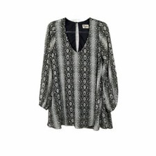 Show Me Your Mumu Womens Tunic Dress Size S V Neck Python Snakeskin Chiffon Top