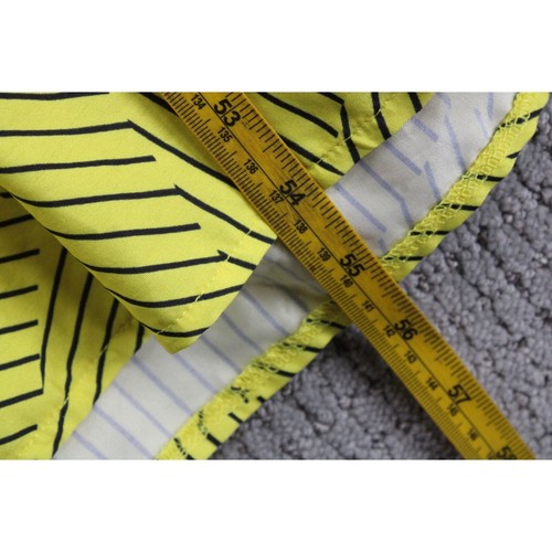 Loragal Mini Dress Women XL Yellow Ruffle Bow Tie Straps Geometric Stripe Summer - 第 7/7 張圖片