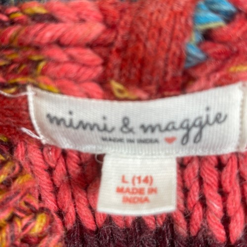 Mimi & Maggie Sweater Girls Large 14 Knit Cardigan Hooded Wool Boho Tassels - Picture 14 of 17