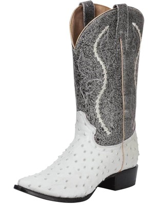 botas de avestruz color hueso