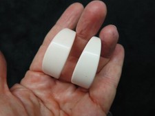 Vintage 1970's Pale Pale Pink/White Large Hoop Pierced Earrings