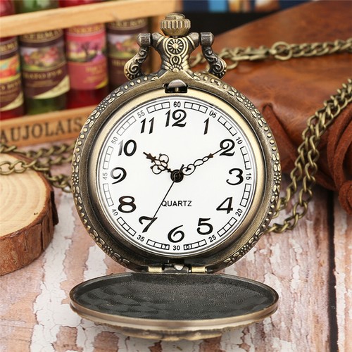 Police Vintage Boy Reloj de bolsillo de cuarzo para hombres Collar colgante Cadena Regalo de Navidad - Imagen 9 de 9
