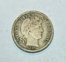 1915-S Barber Dime, Fine Details, Cleaned, Better Date!