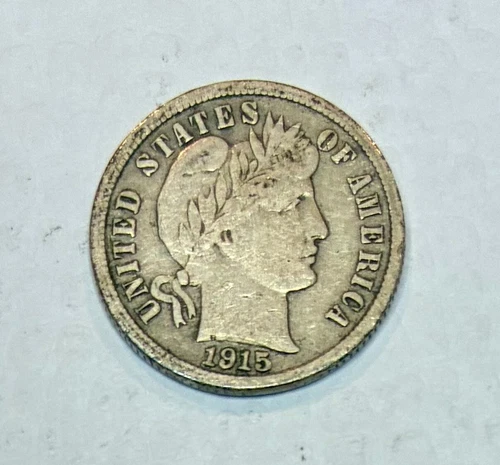 1915-S Barber Dime, Fine Details, Cleaned, Better Date!