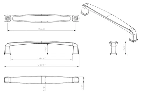 Jeffrey Alexander Cabinet Handle Drawer Pull 5" Center-to-Center Satin Nickel - Picture 2 of 6