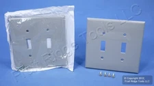 Leviton PJ2-GY Gray 2-Gang Toggle Unbreakable Nylon Midway Wallplate Cover 2pcs