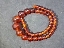 Vintage, Collier Catalin Bakélite Ambre Cherry Art Déco Perles Graduées 55 g