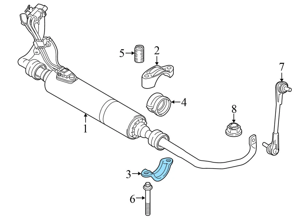 BMW ALPINA B7 2017-2022 - Soporte de abrazadera de barra estabilizadora/baja delantera derecha (inferior) Foto 4 de 4