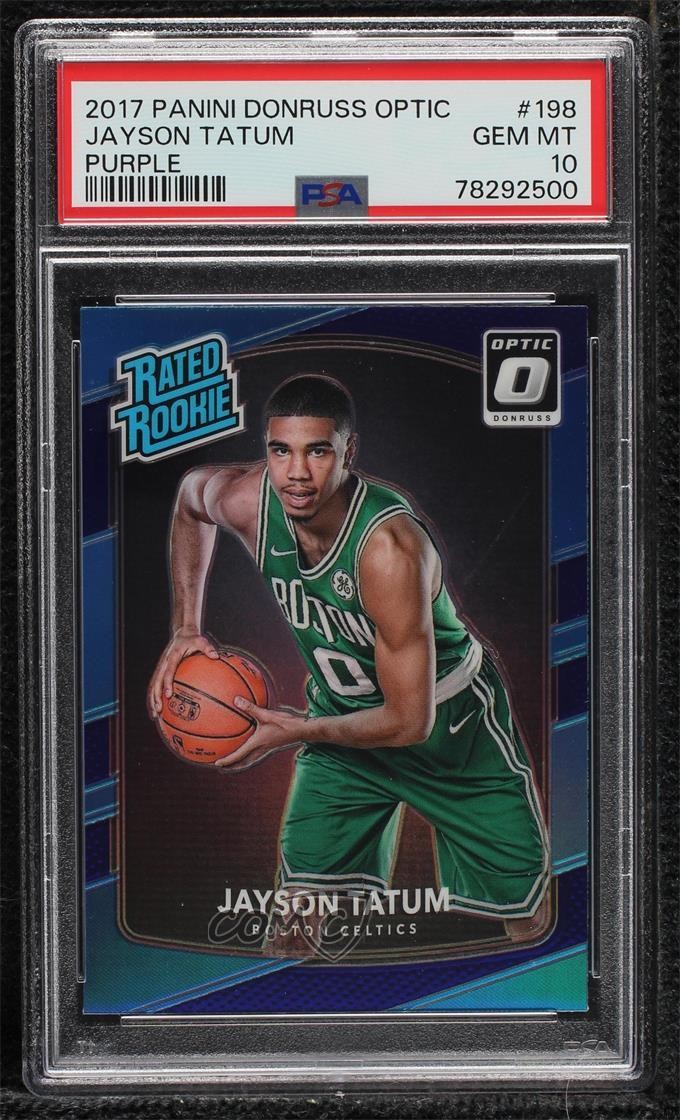 2017 Donruss Optic Rated Rookie Purple Prizm Jayson Tatum #198 PSA 10 GEM MT 0b0
