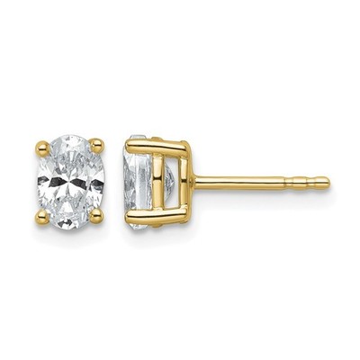 14k Gelbgold 1 ctw im Labor gezüchteter Diamant ovale Krappe schwer Gewicht Ohrstecker