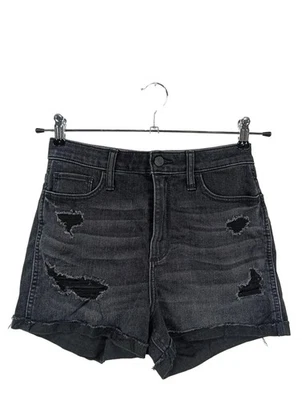 HOLLISTER Short taille haute Dames Pantalon court T EU 38 noir - Photo 1/4