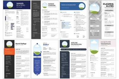15 Professional & Modern Re Editable CV Templates | Canva Template - Image 1 of 4