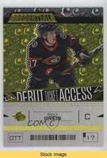 2023-24 Upper Deck Credentials Debut Ticket Access Yellow Ridly Greig READ 13og
