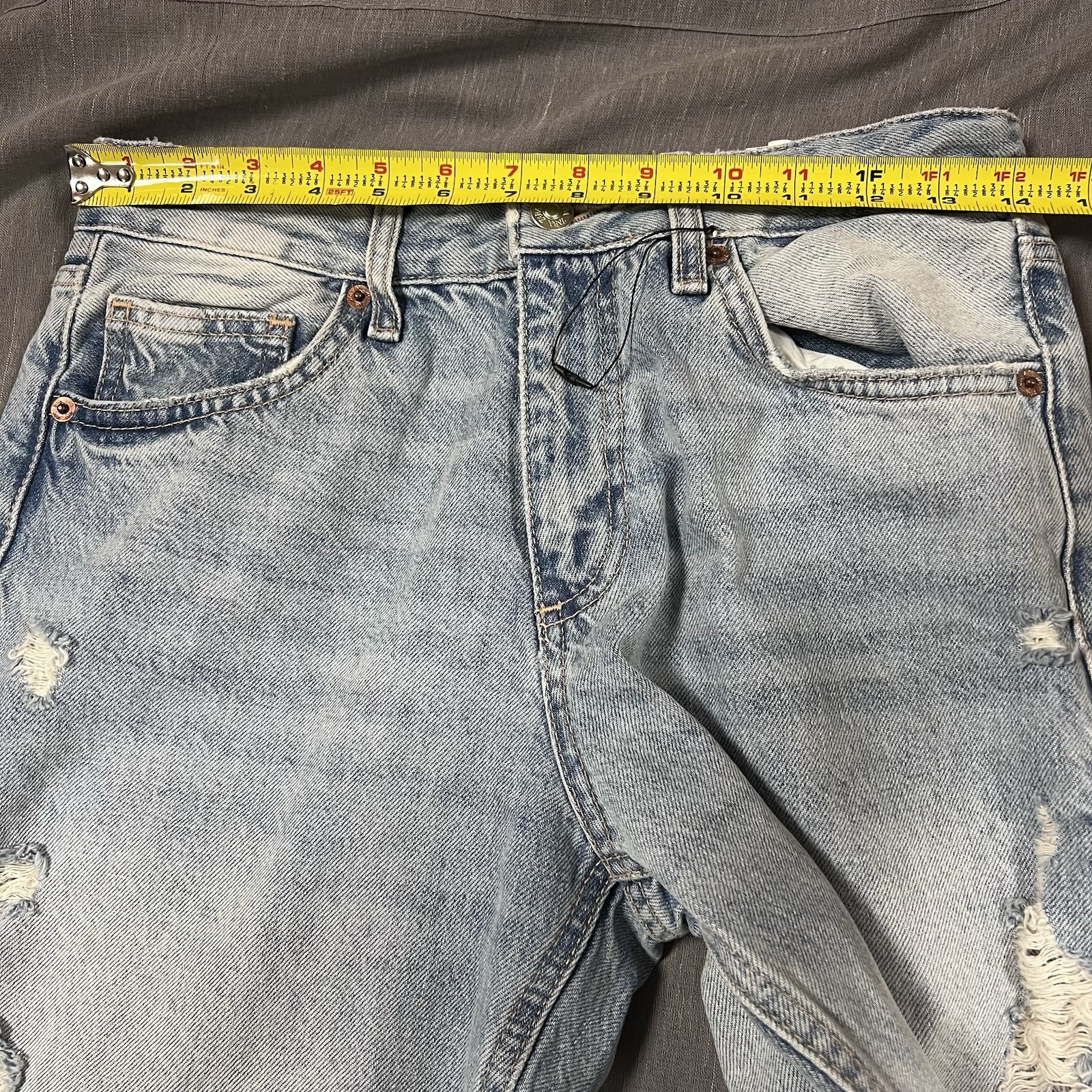 Zara TRF Mid Rise Wide Leg Ripped Jeans Sz 4 NWT image 9